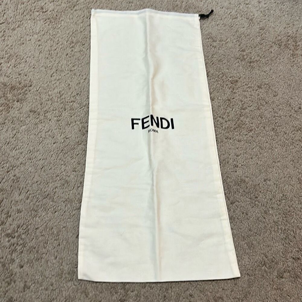 Fendi Roma Drawstring Top Longline Dust Bag White Black Luxury Storage 26x10.5